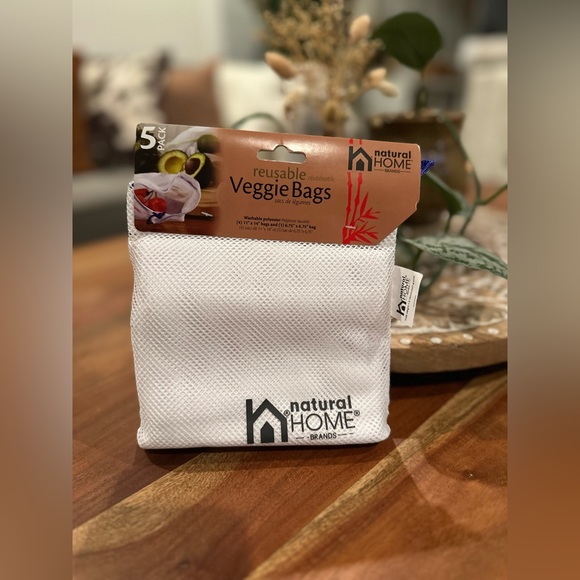 Natural Home Brands Reusable Veggie Bags with Drawstrings (Pack of 5) - Picture 3 of 6